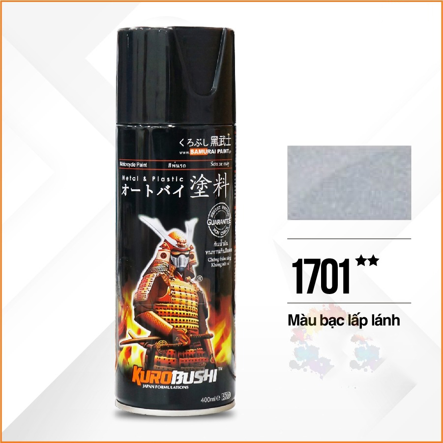 Sơn xịt SAMURAI Kurobushi - Màu BẠC ÁNH KIM 1701 (400ml)