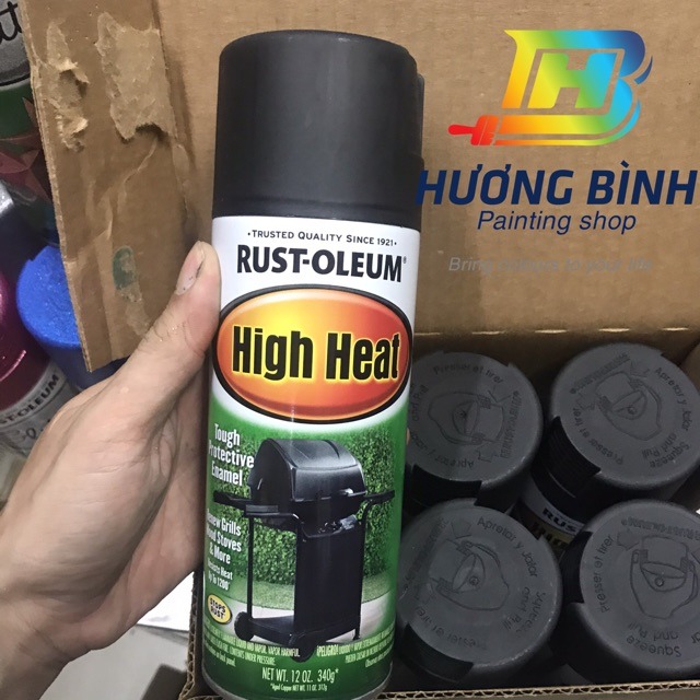 Sơn xịt chịu nhiệt đen mờ High Heat BBQ Rust Oleum
