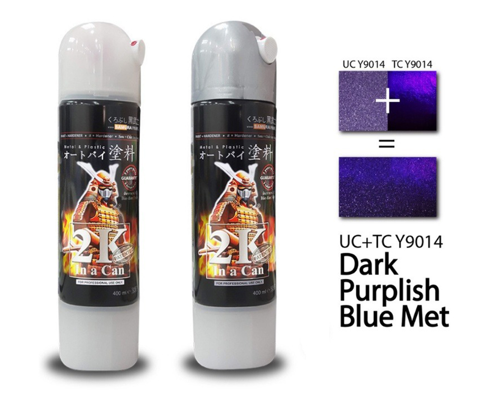 COMBO Sơn xịt Samurai Kurobushi - Màu tím đậm Yamaha UC+TC Y9014 (400ml) chuyên dùng cho xe máy