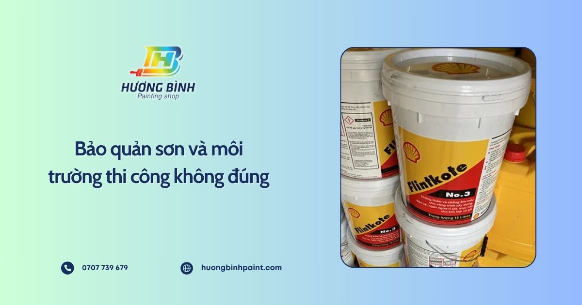 Bảo quản sơn và môi trường thi công không đúng