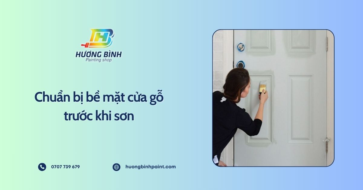 Chuẩn bị bề mặt cửa gỗ trước khi sơn