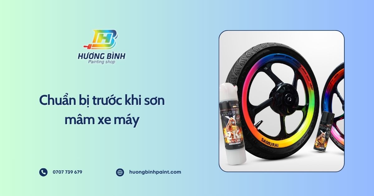 Chuẩn bị trước khi sơn mâm xe máy