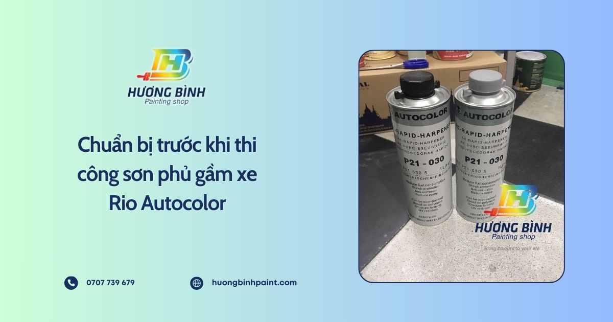 Chuẩn bị trước khi thi công sơn phủ gầm xe Rio Autocolor