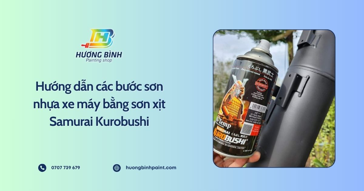 Hướng dẫn các bước sơn nhựa xe máy bằng sơn xịt Samurai Kurobushi