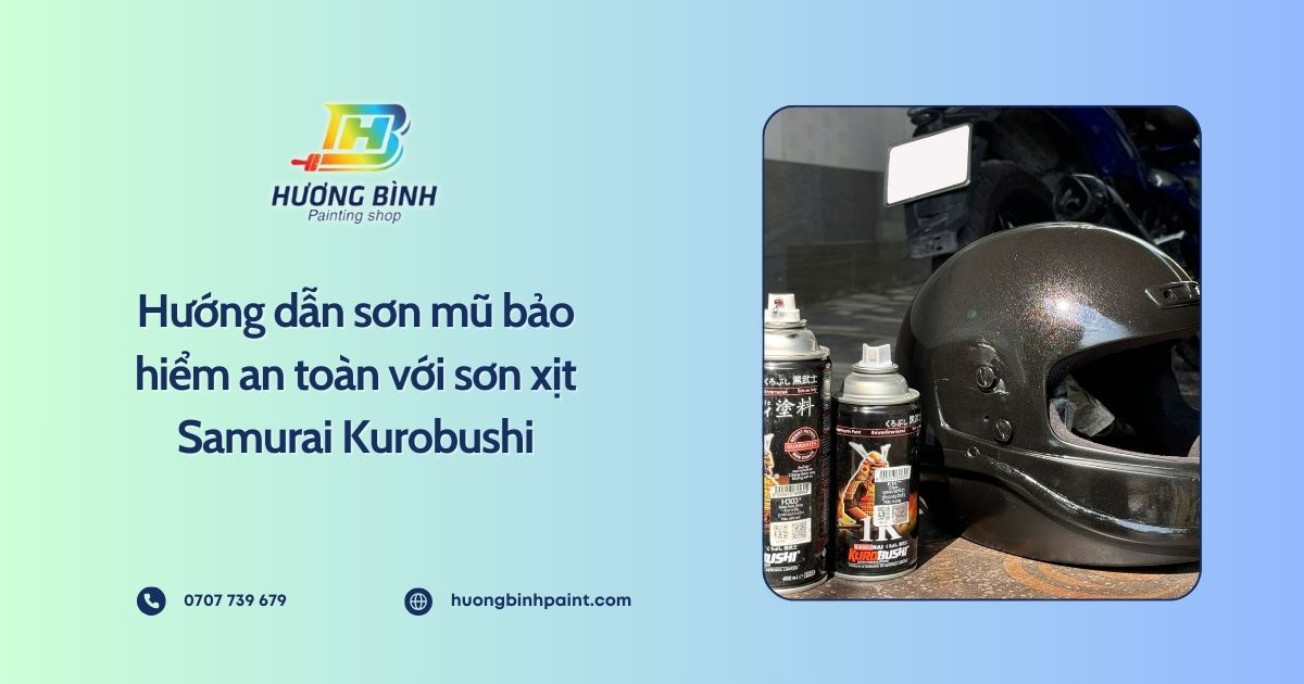 Hướng dẫn sơn mũ bảo hiểm an toàn với sơn xịt Samurai Kurobushi
