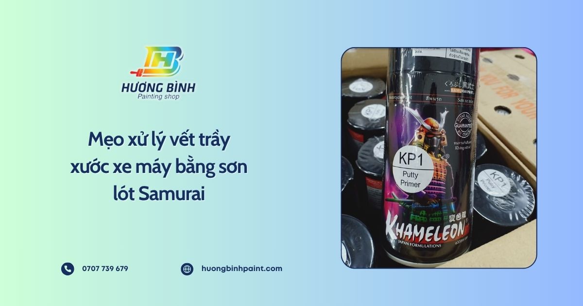 Mẹo xử lý vết trầy xước xe máy bằng sơn lót Samurai