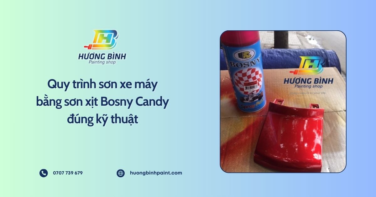Quy trình sơn xe máy bằng sơn xịt Bosny Candy đúng kỹ thuật